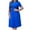 Blue, variant on Summer Dresses for Women 2025 Plus Size Csual Pleated Short Sleeve Crew Neck Short Dress with Zipper Sundresses for Women Beach Fashion