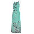 thumbnail image 4 of RYDCOT Summer Dresses for Women 2024 Vacation Trendy Floral Boho Printed Sleeveless Halter Maxi Dresses Wedding Guest Dresses on Clearance, 4 of 6