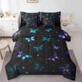 thumbnail image 1 of Gradient Butterfly Bedding Set Queen Size, Colorful Shiny Stars Soft Comforter Set, Galaxy Kids Girls (Comforter+Fitted+Flat Sheet+2 Pillowcases+2 Throw Pillow Covers) 7 Pieces Bed Set, 1 of 5