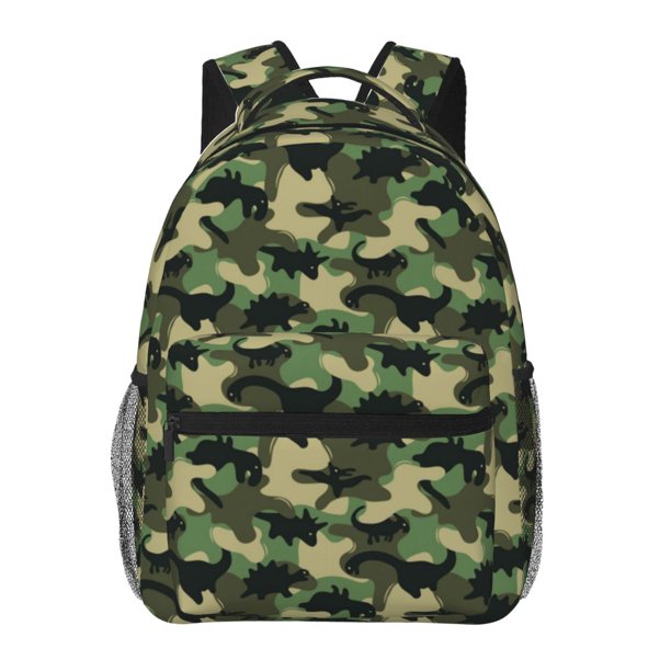 Balery Camouflage Dinosaur Mochila Escolar Impresa, Mochila Ligera para Viajes Casual, Mochila Duradera y Cómoda Multifuncional, Mochila para Laptop-One Size