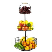 Useful UHFB206 3 Tier Decorative Wire Fruit Basket Countertop Stand
