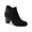 Black, variant on Womens Artemyss Booties Faux Suede Block Heel Booties