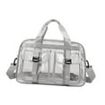 thumbnail image 2 of FVDPWYE PVC Clear Tote Bag Waterproof PVC Gym Bag for Beach Camping Yoga Stadium Concert Gray, 2 of 9