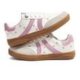 thumbnail image 4 of LUCKY STEP Fashion Floral Embroidery Retro Sneakers Casual Walking Shoes,White/Pink,Womens, 4 of 6