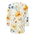 thumbnail image 5 of Mittory Womens 3/4 Sleeve Tops Casual Shirts for Women Summer Flower Printed T Shirt Crewneck Floral Tee, 5 of 5