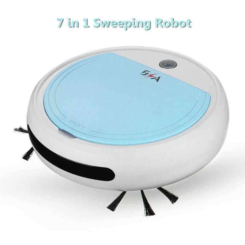 Black Vacuuming Robot 4 in 1 Robot Vacuum Cleaner Smart Sweeper USB Rechargeable Sweeping Robot UV Sterilizer Strong Suction Floor Cleaner with 6 Corner Edge Brush Bi-directional Ash Gathering N/A 