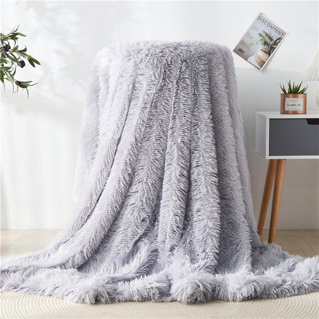 Fur Throw Blanket Super Soft Fluffy Throws Premium Sherpa Backing Blanket Decorative for Bed, Sofa