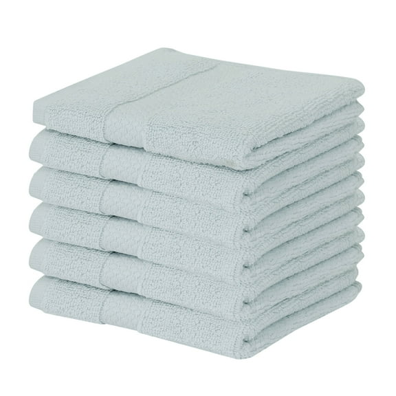 Better Trends Washcloths For Body And Face, 100% Cotton, Soft, Absorbent, Zero Twist Cotton Baby Wash Cloth, Shower, Travel, Blue Small Towel, 12"X12", 6 Pack