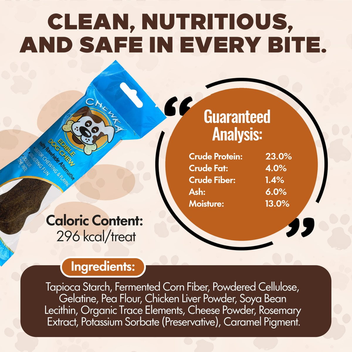 Scoochie Pet Chewka Cheese Flavored Plant-Forward Fully Digestible Dog Chew Bone, Medium, 6CT