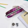 thumbnail image 6 of Yiaed Purple And Pink Tulip Bouquet Print Leather Pencil Case - Leather Pen Pencil Holder - Elegant & Practical Pencil Pouch for Work & Office, 6 of 7
