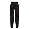thumbnail image 4 of Teissuly Nouvelle Arrivée Pantalon de Survêtement pour Femmes Mode Halloween Toile d'Araignée Imprimée Taille Élastique Cordon de Serrage Bas Resserré Pantalon Décontracté à la Cheville avec Poches, Taille P-2TG, 4 of 5