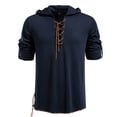 thumbnail image 1 of pstuiky Camisas para hombre de manga larga, Top informal con capucha y cordón de manga larga de color liso a la moda para hombre Tops de hombre xl, 1 of 9