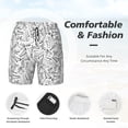 thumbnail image 3 of Balery Black White Music Bañador para hombre, shorts de playa de secado rápido con entrepierna y forro de compresión-3X-Large, 3 of 6