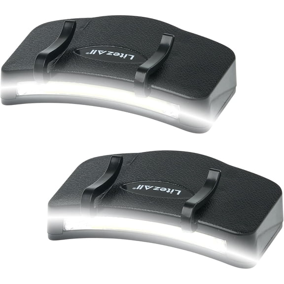 Litezall Clip On Cap Light with 300 Lumen COB LED, Multicolor, 2 Pack