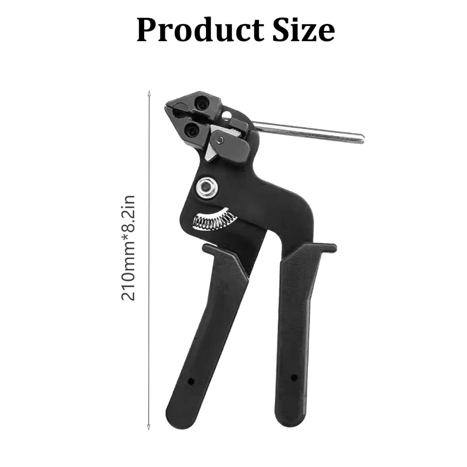 Metal Zip Tie Gun with 100 PCS 7.8inch(200mm) Stainless Steel Zip Ties,Heavy Duty Cable Tie Tool, For Fence Repair, Cable Management, Automotive And Farm Use