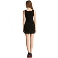 thumbnail image 2 of LiangRou Women's Mini-Ribbed Stretch Scoop Neck Extra Long Tank Top Black Small (US 2 4 6), 2 of 9