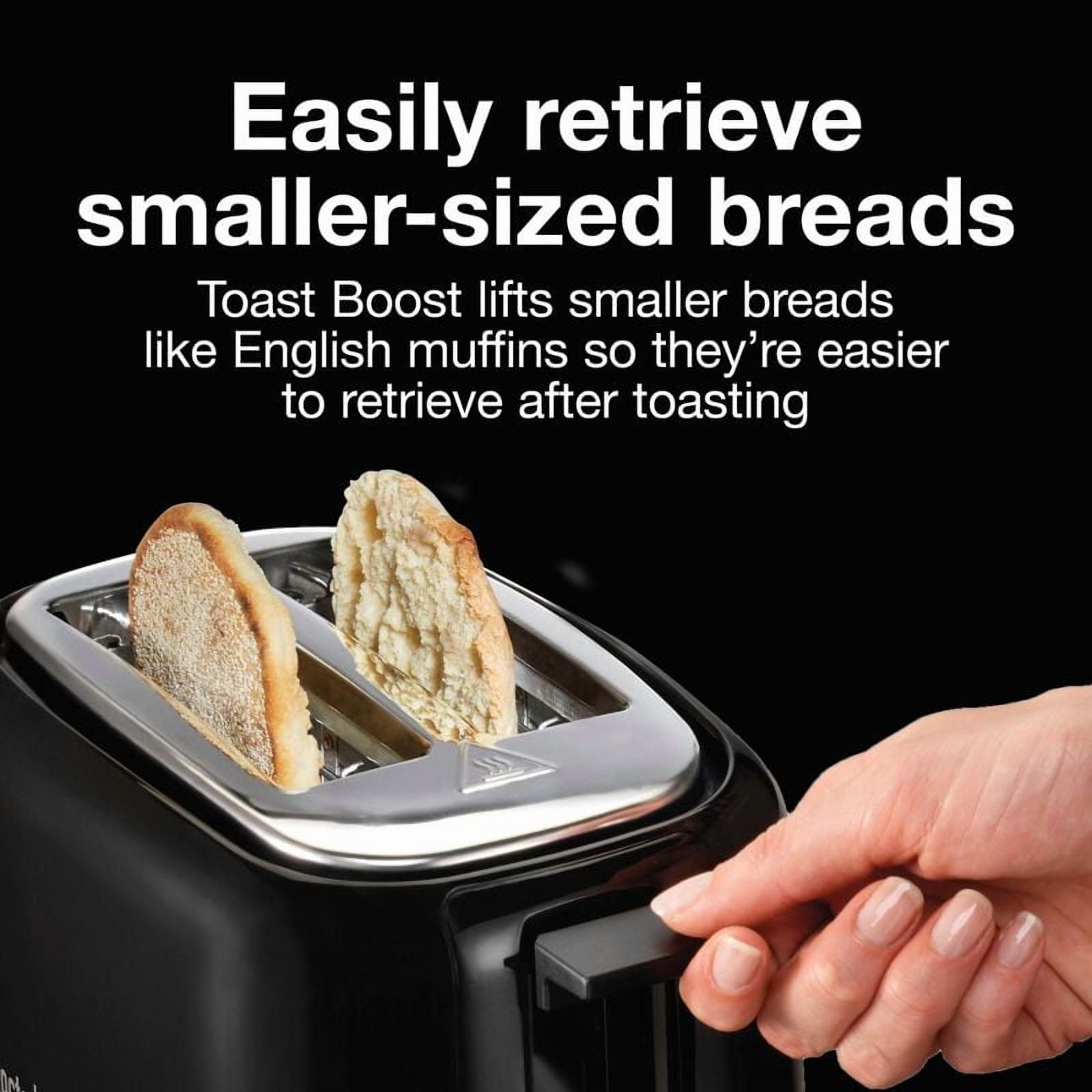 2-Slice Toaster - Black: Compact Bread Toaster, 700W, Plastic, Spot Clean, 1-Year Warranty