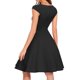 thumbnail image 1 of Vestido elegante de mujer con cuello en V y corte en A - Manga corta, cintura entallada, color liso, versátil para informal/trabajo - Mezcla de poliéster, 1 of 6