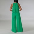 thumbnail image 4 of Summer Savings Clearance! Edvintorg 2 Piece Chiffon Outfits For Women Sexy Sleeveless Crop Top High Waist Wide Leg Long Pants Sets Elegant Matching Sets For Women Summer Green L, 4 of 7