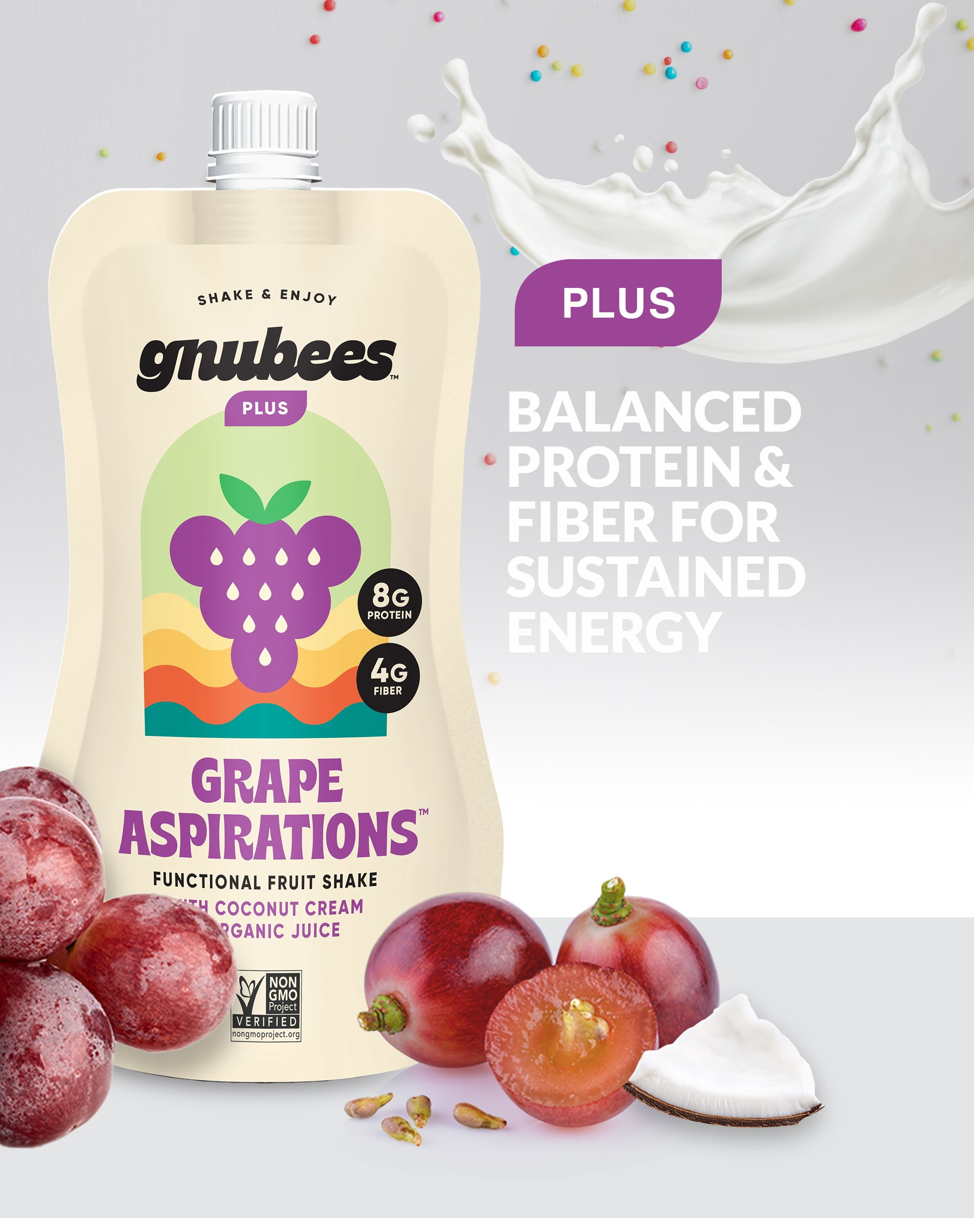 gnubees Grape Aspirations Pack of 6 Pouches (8.5oz Each)