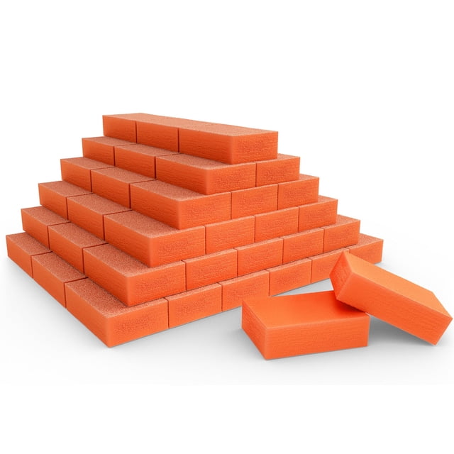 Moray Mini bloques pulidores de uñas – Grano 180/240, pulidores profesionales de salón naranja – Pule las uñas antes de la aplicación del esmalte de gel, 50 unidades