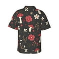 thumbnail image 3 of Balery Fly Agaric and Flowers Print Men's Hawaiian Shirts Short Sleeve Beach Shirt Relaxed Fit Vacation Button Down Shirts-X-Large, 3 of 9