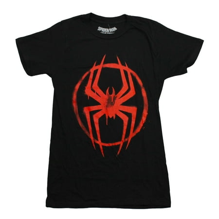 Spider-Man Across the Spider-Verse Mens T-Shirt - Graffiti Spidey Logo Back (Small)