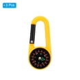 thumbnail image 3 of Uxcell Compass Keychain, Waterproof Survival Pocket Compass with Buckle, Yellow 3Pack, 3 of 6