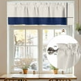 thumbnail image 7 of Abstract Gemoetric Valances for Windows, 54 x 18in, Art Navy Blue Color Block Rod Pocket Kitchen Valance Curtain Light Filtering Window Treatments for Living Room Bedroom, 1 Panel, 7 of 7