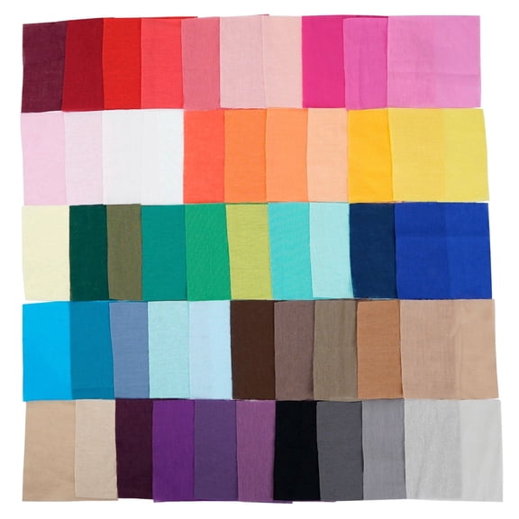 100Pcs Solid Color Fabric Squares,Cotton Precut Fabric Swatches for Sewing, Quilting, DIY Crafts & Patchwork 50 colors