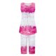thumbnail image 3 of Conjunto de Verano para las Mujeres Impreso Casual sin Mangas Plisado Superior Y Pantalones Recortados, Cuello Redondo Conjunto de Dos Piezas, 3 of 8