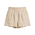 thumbnail image 3 of cocolona Womens Summer Casual Pleated Beach Shorts Solid Color Ruffled Elastic Waist Wide Leg Shorts with Pocket, 3 of 5