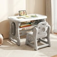 thumbnail image 1 of Gymax Kids Table & Chair Set Height Adjustable Toddler Drawing Table w/ Book Stand, 1 of 10