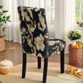 thumbnail image 6 of TSOVTHRID Vintage Peony Flower Print Tablecloth with Stretch Dining Chair Slipcover Set Washable Chair Protector Cover Table Cloth for Banquet Party Home Decor, 5 Pcs, 6 of 7