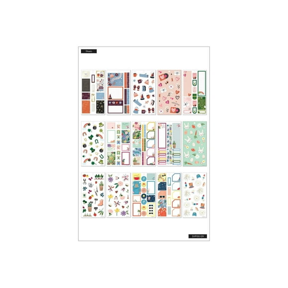 Happy Planner Cheerful Seasons - Ensemble d'Adhésifs Décoratifs - 608 Pcs - 30 Feuilles - Papier