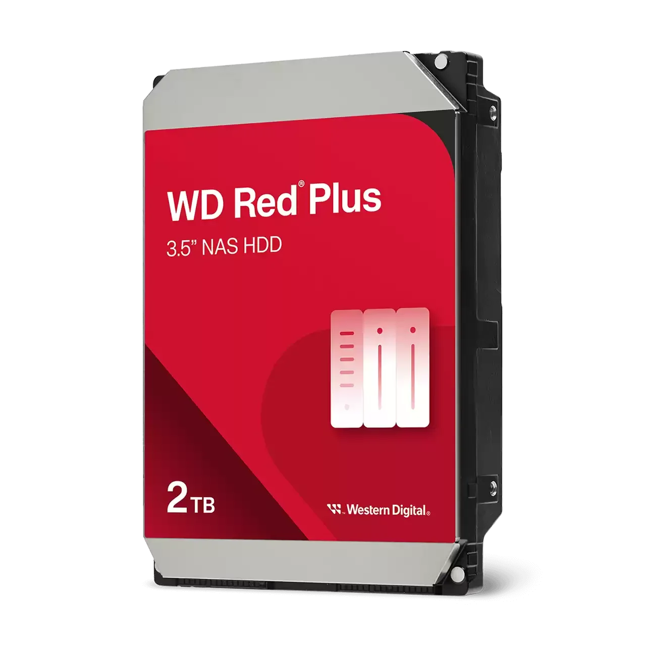 Western Digital 2TB WD Red Plus NAS SATA HDD, 3.5" Internal Hard Drive HDD, 5400 RPM, 64MB Cache, CMR - WD20EFPX