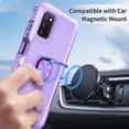 thumbnail image 7 of for Samsung Galaxy A03s Case, Rugged Shockproof Heavy Duty Soft TPU Rubber Bumper Hard PC Back Hybrid Protective Case [with Ring Stand] for A03s (Without Screen Protector) - Purple, 7 of 7