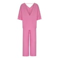 thumbnail image 5 of Brilliant 2 Piece Spring Sets for Women Women's Summer Suit Fashion Short Sleeve Color Trousers Casual Two-Piece Suit//Pink/S-2XL, 5 of 6