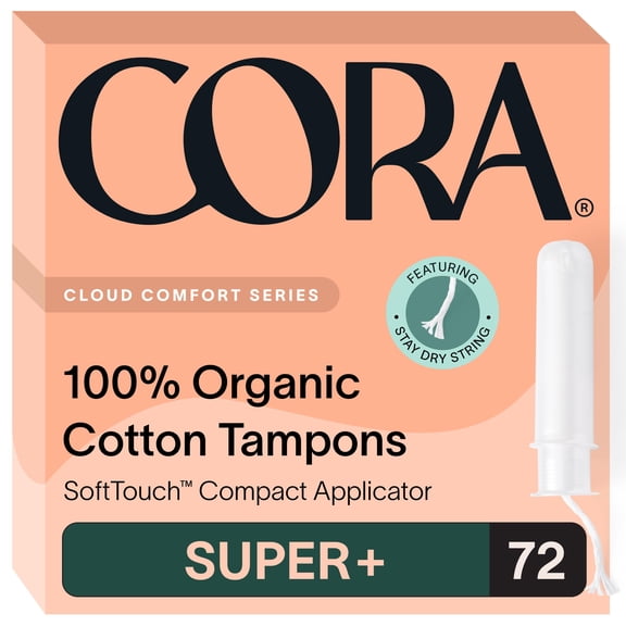 Aplicador orgánico Tampons Cora Super Plus Absorbency x72