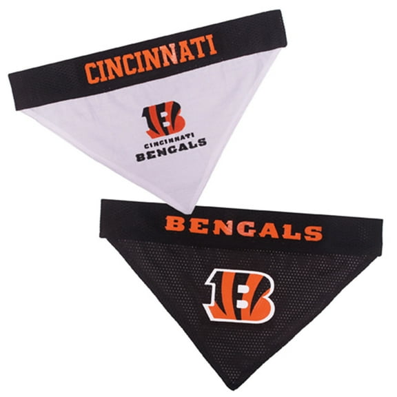 Pets First Nfl Cincinnati Bengals Reversible Bandana Licensed, Reversible Pet Bandana - 2 Sided Bandana