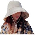 thumbnail image 1 of Sombrero para el sol KAIYANG mujer suave plegable algodón ala ancha color azul marino y beige, 1 of 5