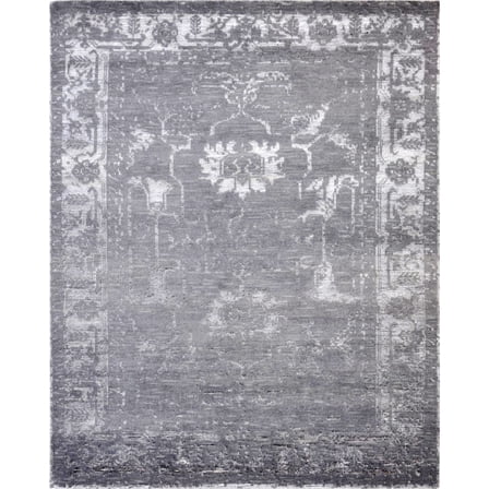 Pasargad Home Silk Fusion Florence Collection Hand-Knotted Silk & Wool Area Rug- 5' 0" X 8' 0"