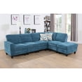 thumbnail image 6 of Aukfa 104" Sectional Sofa w/ Storage Ottoman, 6-Piece Living Room Couch Set, Lint, Blue, 6 of 6