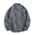 thumbnail image 4 of Blusa y camisa de manga larga con cuello vuelto para hombre, estilo informal, a cuadros, con bolsillos y botones, de licra, 4 of 8