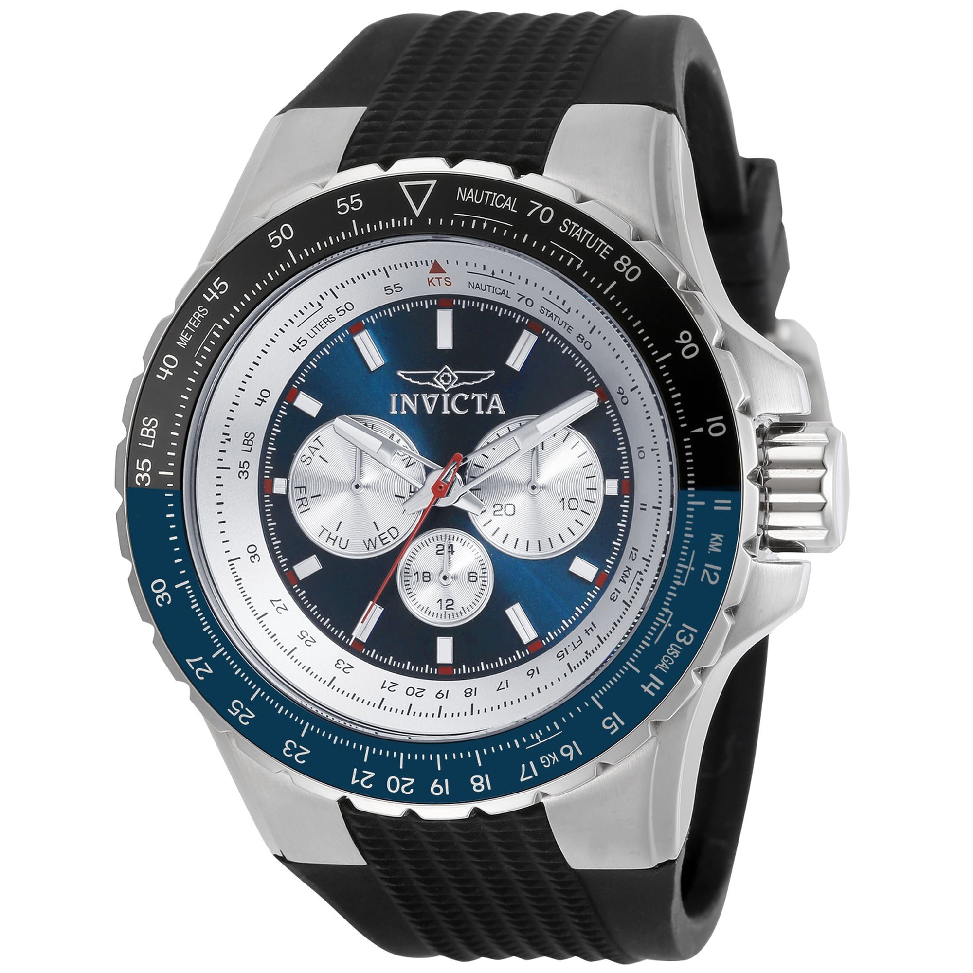 INVICTA Aviator Men 50mm Stainless Steel Steel Blue+Silver dial VH63 Quartz