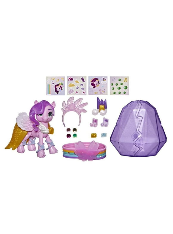 My Little Pony: A New GenerationMovie Crystal Adventure Princess Petals- 3-Inch Pink Pony Toy, Surprise Accessories