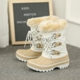 thumbnail image 5 of Dream Pairs Boys Girls Toddler Kids Ankle Winter Snow Boots Faux Fur-Lined Soft Boots Shoes Warm FORESTER BEIGE/WHITE Size 2 Little Kid, 5 of 6