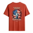 thumbnail image 4 of Leey-World 250 Anniversary Usa Shirt Men American Flag Shirts for Men: 4th of July T-Shirts Patriotic USA Short Sleeve Tees Tops(Red,XL), 4 of 8
