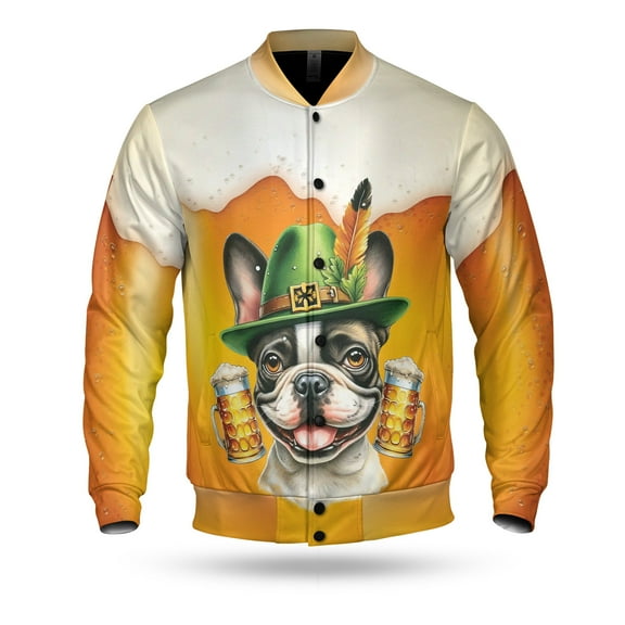 Best French Bulldog Dad Proud Beer Lover Happy Oktoberfest All Over Print 3D Baseball Jacket Dog Lover Gifts Bomber Jacket Softball - 02016
