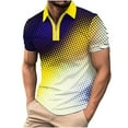 thumbnail image 1 of Birdeem T-Shirt Blouse à Fermeture Éclair pour Hommes, Décontracté, Imprimé, Manches Courtes, Col Rabattu, 1 of 12